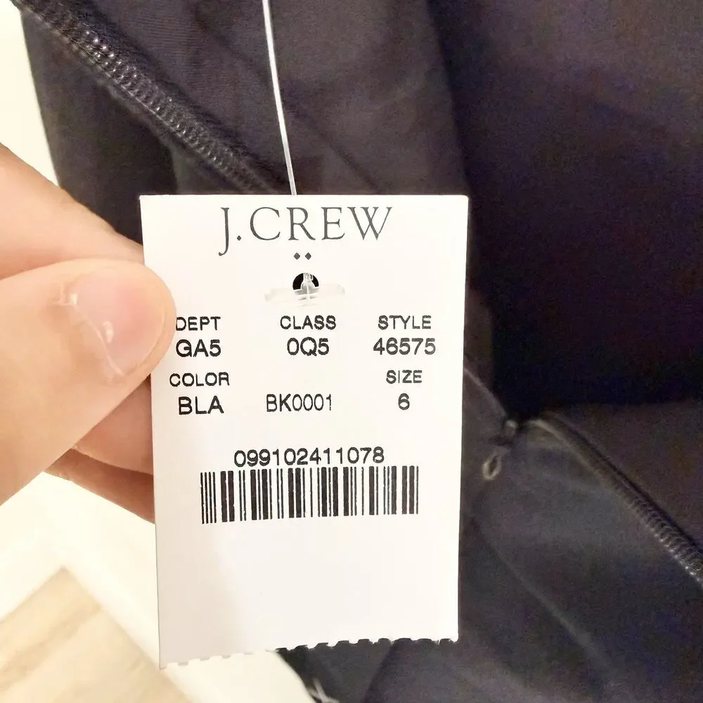 J Crew Pencil Knee Length wool Skirt Black Size 6 KD NEW